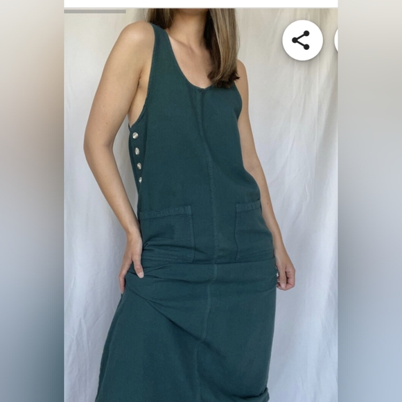 AMY K SU* side button closure tencel double front pocket jumper vintage 90's - Picture 9 of 11